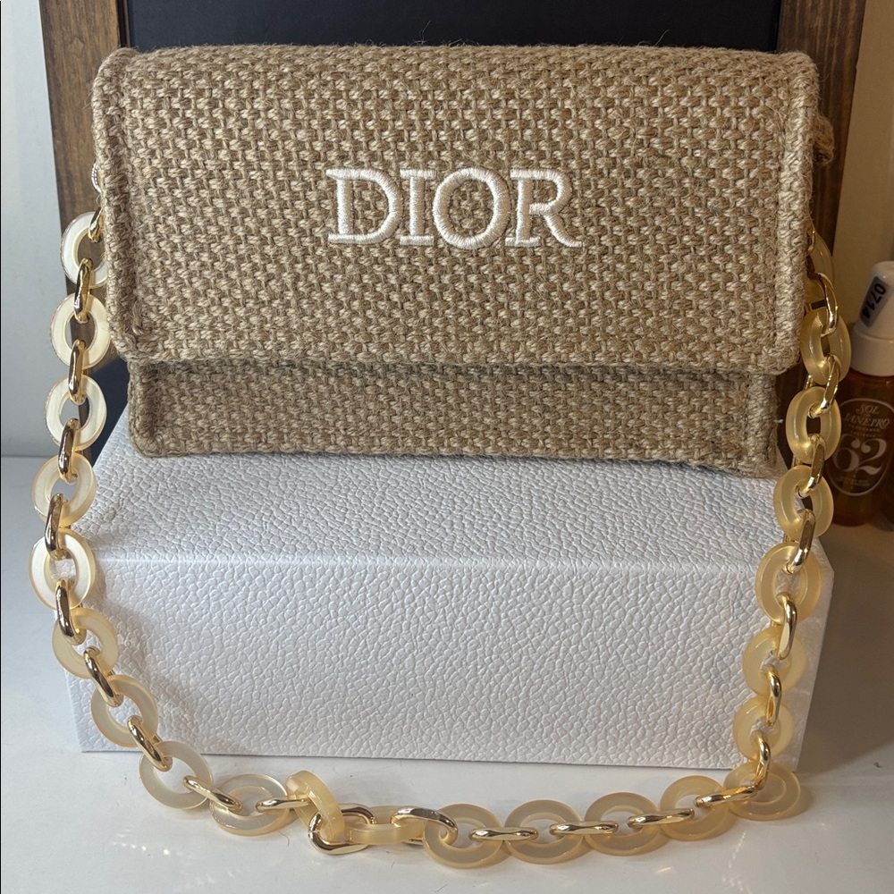 Dior Raffia Shoulder Bag